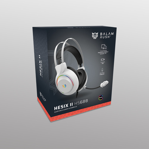 Miniatura 3 de Audífonos Balam Rush BR-941211 Diadema, Alámbrico, 3.5 mm, USB, Blanco