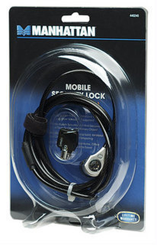 Miniatura 2 de Cable antirrobo Manhattan Candado de Seguridad para Portátiles 2 Teclas, 1.4 m, PVC, Acero, Plata