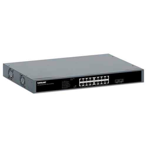 Miniatura 5 de Switch Intellinet 561983 No administrado, RJ-45 16, Gigabit Ethernet (10/100/1000), 1U, Negro