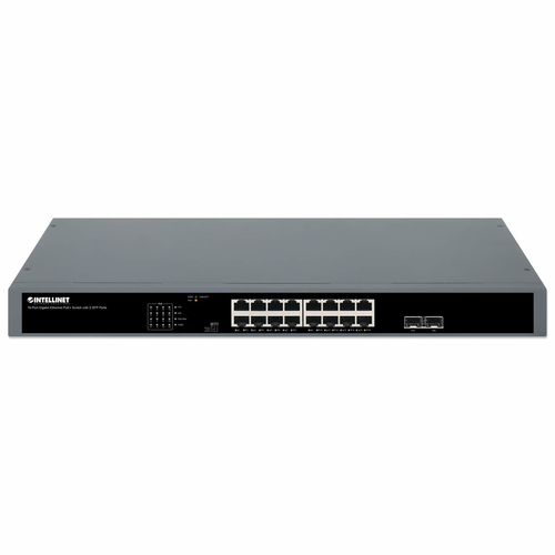 Miniatura 4 de Switch Intellinet 561983 No administrado, RJ-45 16, Gigabit Ethernet (10/100/1000), 1U, Negro