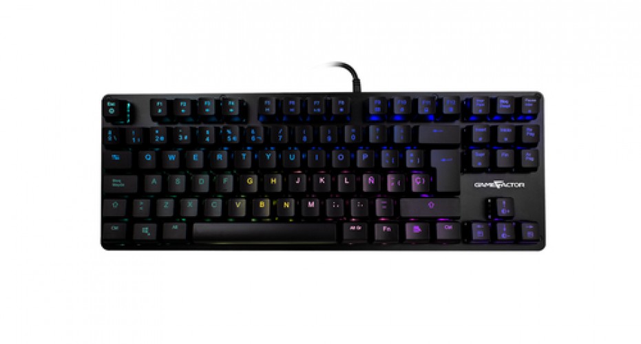 Teclado Game Factor KBG500 Español, Alámbrico, USB, Interruptor mecánico, LED RGB, Negro