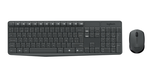 Miniatura 2 de Teclado Inalámbrico Logitech MK235 Español, Tamaño completo (100%), 10 m, Teclado numérico, Gris