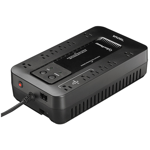 No Break CyberPower EC750G 0.75 kVA / 450 W, 526 J, Entrada 140 V, Salida 120 V, 12 salidas AC, Negro