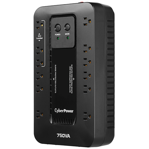 Miniatura 4 de No Break CyberPower EC750G 0.75 kVA / 450 W, 526 J, Entrada 140 V, Salida 120 V, 12 salidas AC, Negro
