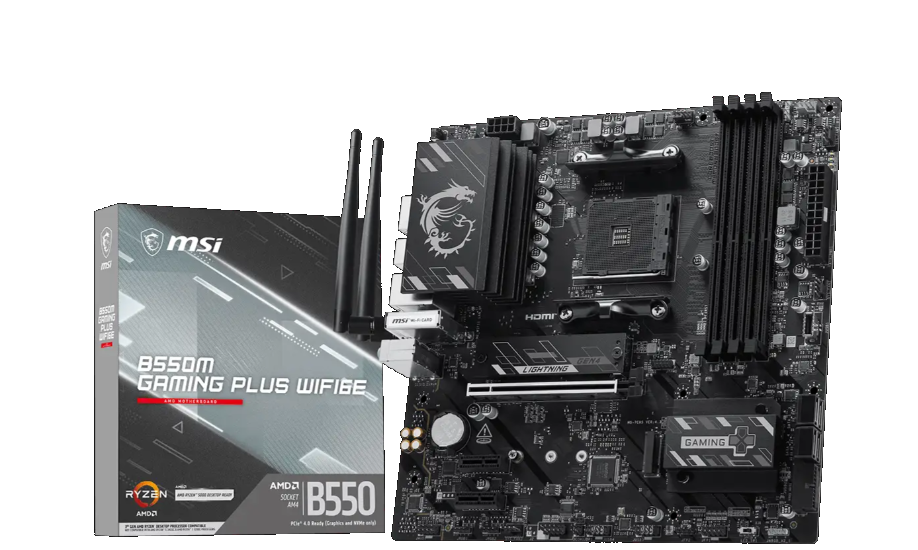 Miniatura 2 de Tarjeta Madre MSI B550M GAMING PLUS WIFI6E, Micro-ATX, Socket AM4, AMD B550, 128GB DDR4, HDMI/DP para AMD