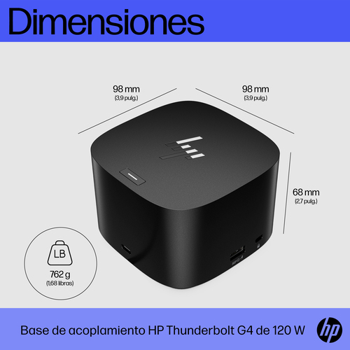 Miniatura 3 de Docking Station HP HP DOCKING  Thunderbolt de 120 W G4, Negro
