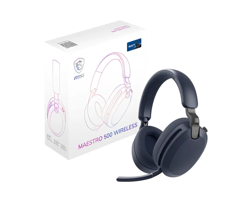 Diadema MSI MAESTRO 500 W NAVY, Bluetooth, Cancelacion de Ruido, Inalambrico, USB-C, para PS4/PS5/Nintendo Switch/Xbox/PC/Mac/Movil, Azul