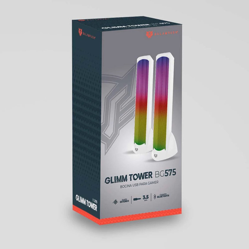 Miniatura 2 de Bocinas Balam Rush Glimm Tower BG575 2.0, USB, 3.5 mm, Bt, Inalámbrico y alámbrico, PC, Blanco
