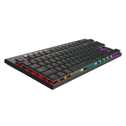 Miniatura 5 de Teclado Balam Rush BR-940405 Español, Inglés, Inalámbrico, USB + Bluetooth, Interruptor mecánico, LED RGB, Negro