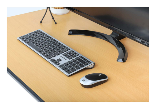Miniatura 4 de Teclado Inalámbrico Manhattan Tamaño completo (100%), 10 m, Teclado numérico, Negro, Plata