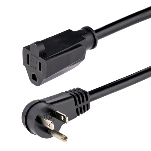 Cables de poder StarTech.com Macho, Hembra 125 V, 0.3 m, Negro