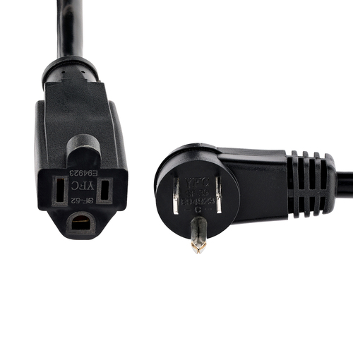 Miniatura 3 de Cables de poder StarTech.com Macho, Hembra 125 V, 0.3 m, Negro
