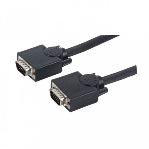Cable VGA Manhattan Cable para monitor SVGA 15 m, Macho, Macho, Negro