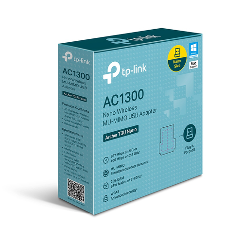 Miniatura 3 de Tarjeta de red inalambrica TP-Link Archer T3U Nano USB, Wi-Fi 5 Negro.