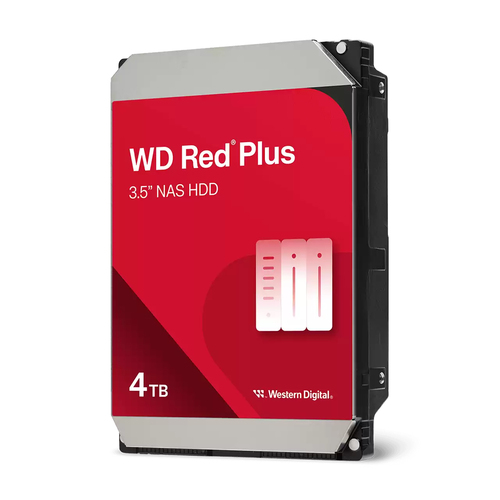 Disco Duro WD Red Plus 4TB, 3.5", SATA III, 6 Gbit/s, 5400RPM 128MB Cache, para NAS