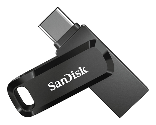 Memoria USB SanDisk Ultra Dual Drive Go, 256GB, USB C, Lectura 150MB/s, Negro/Plata