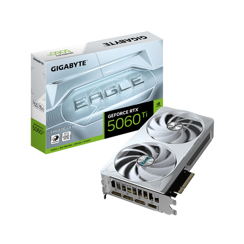 Tarjeta de video GIGABYTE GV-N506TEAGLEOC ICE-8GD, NVIDIA, GeForce RTX 5060 Ti, 8 GB, GDDR7, PCI Express x8 5.0
