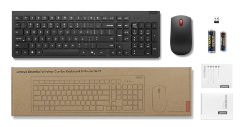 Miniatura 3 de Teclado Inalámbrico Lenovo 4X31R64500 Español, Tamaño completo (100%), Teclado numérico, Negro