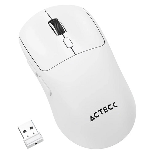 Miniatura 5 de Mouse Acteck AC-945653 Óptico, 5 Botones, 3200 DPI, RF inalámbrico + bluetooth, 10 m, Blanco