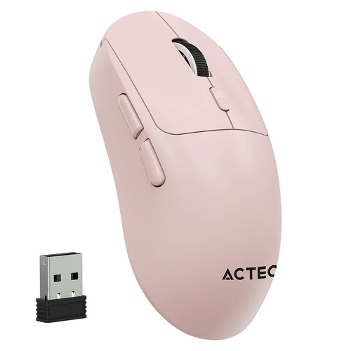 Miniatura 4 de Mouse Acteck AC-945677 Óptico, 5 Botones, 3200 DPI, RF inalámbrico + bluetooth, 10 m, Rosa
