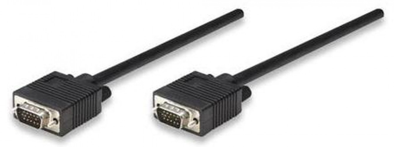 Cable VGA Manhattan 371377 11 m, Macho, Macho, Negro