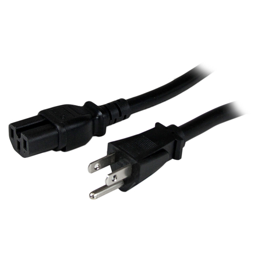 Cables de poder StarTech.com Macho, Macho 125 V, 2.4 m, Negro