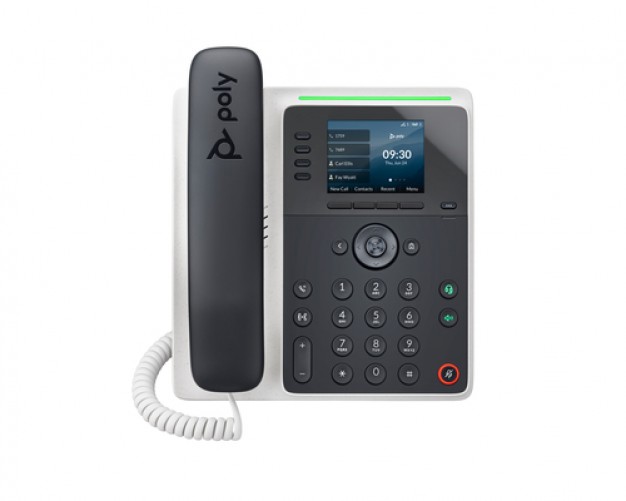 Teléfono Ip HP Poly Terminal con conexión por cable, PoE, 4 líneas, Negro
