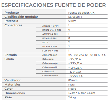 Miniatura 2 de Gabinete Acteck FUSION II, Micro Tower, Micro ATX/Mini-ITX, Ventana lateral, RGB, Fuente 500w, Negro